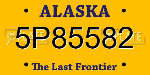5P85582 Alaska License Plate