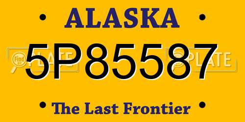 5P85587 Alaska License Plate