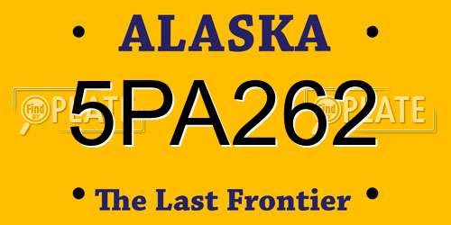 5PA262 Alaska License Plate