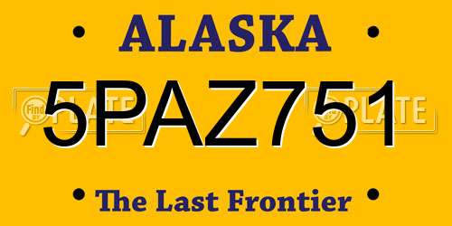 5PAZ751 Alaska License Plate