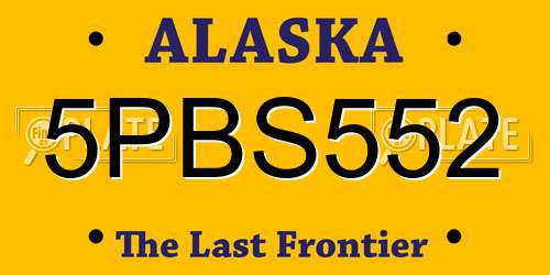 5PBS552 Alaska License Plate