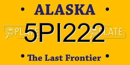 5PI222 Alaska License Plate