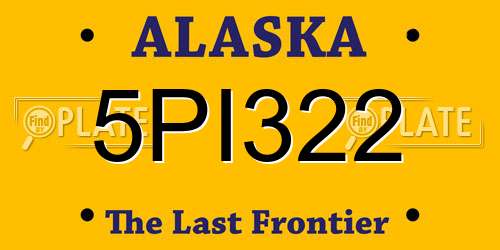 5PI322 Alaska License Plate