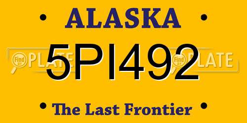 5PI492 Alaska License Plate