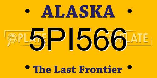 5PI566 Alaska License Plate