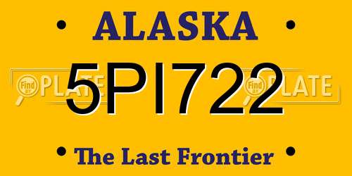 5PI722 Alaska License Plate