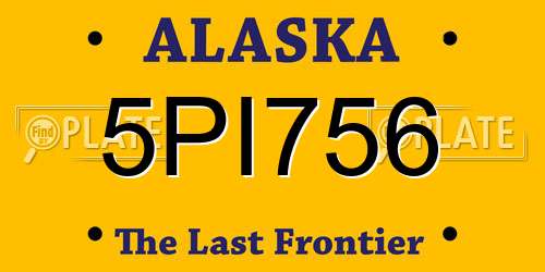 5PI756 Alaska License Plate