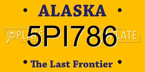 5PI786 Alaska License Plate