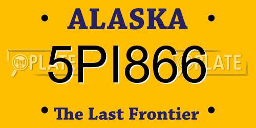 5PI866 Alaska License Plate