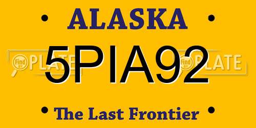 5PIA92 Alaska License Plate