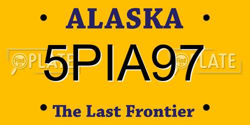 5PIA97 Alaska License Plate
