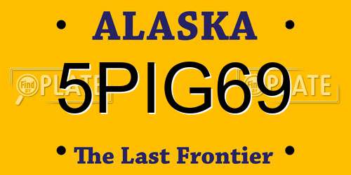 5PIG69 Alaska License Plate