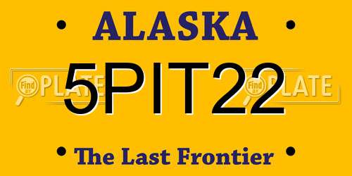 5PIT22 Alaska License Plate
