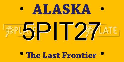 5PIT27 Alaska License Plate