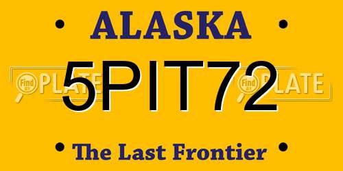 5PIT72 Alaska License Plate