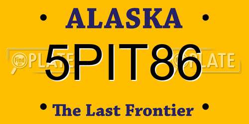 5PIT86 Alaska License Plate