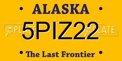 5PIZ22 Alaska License Plate