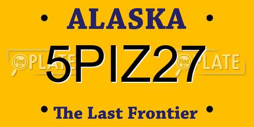 5PIZ27 Alaska License Plate