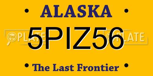 5PIZ56 Alaska License Plate