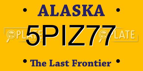 5PIZ77 Alaska License Plate