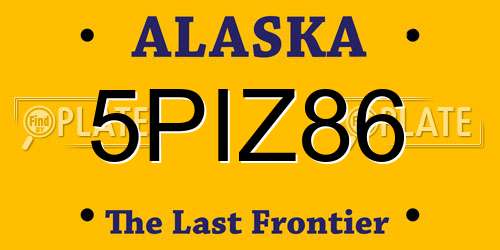 5PIZ86 Alaska License Plate
