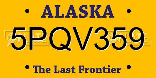 5PQV359 Alaska License Plate