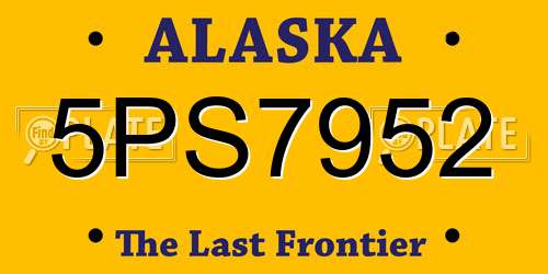 5PS7952 Alaska License Plate