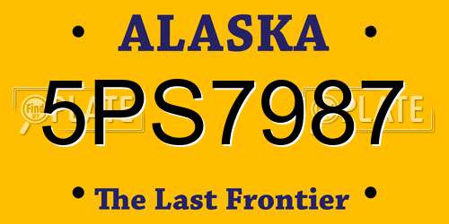 5PS7987 Alaska License Plate