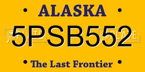 5PSB552 Alaska License Plate