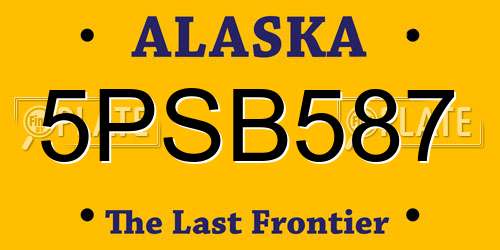 5PSB587 Alaska License Plate