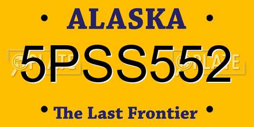 5PSS552 Alaska License Plate