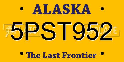5PST952 Alaska License Plate