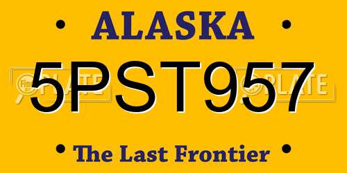 5PST957 Alaska License Plate