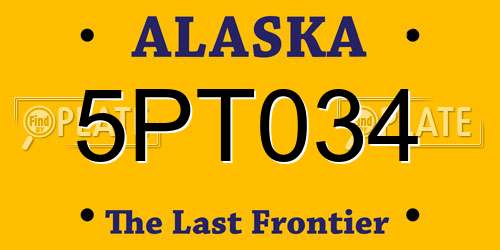 5PT034 Alaska License Plate