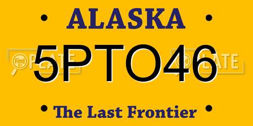 5PTO46 Alaska License Plate