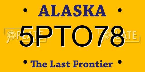 5PTO78 Alaska License Plate