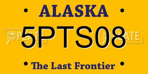 5PTS08 Alaska License Plate