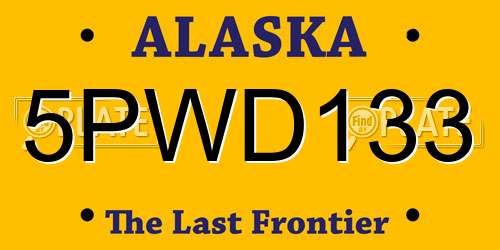 5PWD133 Alaska License Plate
