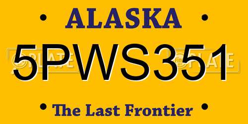 5PWS351 Alaska License Plate