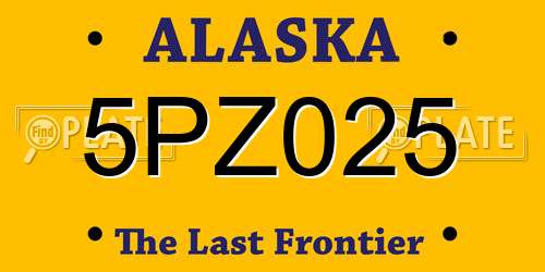 5PZ025 Alaska License Plate
