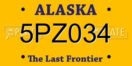 5PZ034 Alaska License Plate