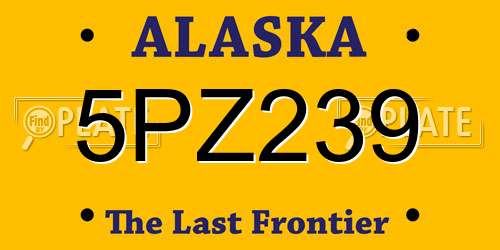 5PZ239 Alaska License Plate