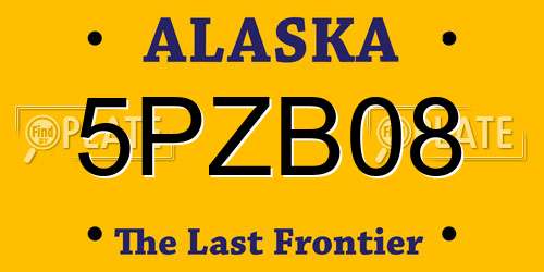 5PZB08 Alaska License Plate