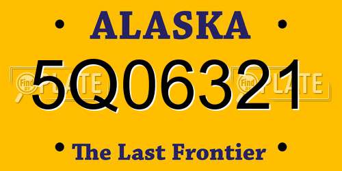 5Q06321 Alaska License Plate