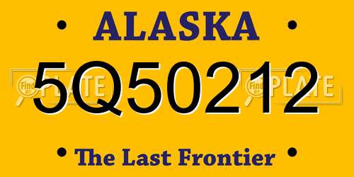 5Q50212 Alaska License Plate
