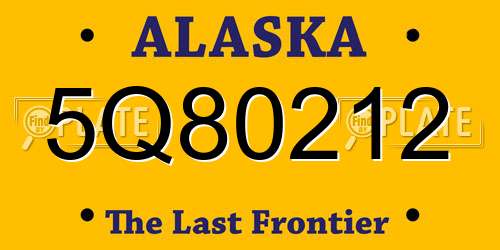 5Q80212 Alaska License Plate