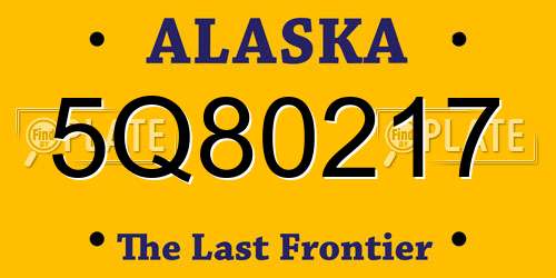5Q80217 Alaska License Plate