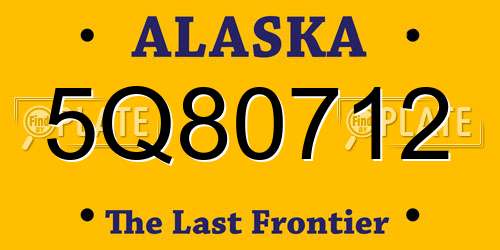 5Q80712 Alaska License Plate