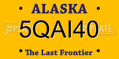 5QAI40 Alaska License Plate