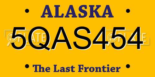 5QAS454 Alaska License Plate